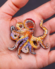 Giant Pacific Octopus Beaded Brooch Pin - Trovelore