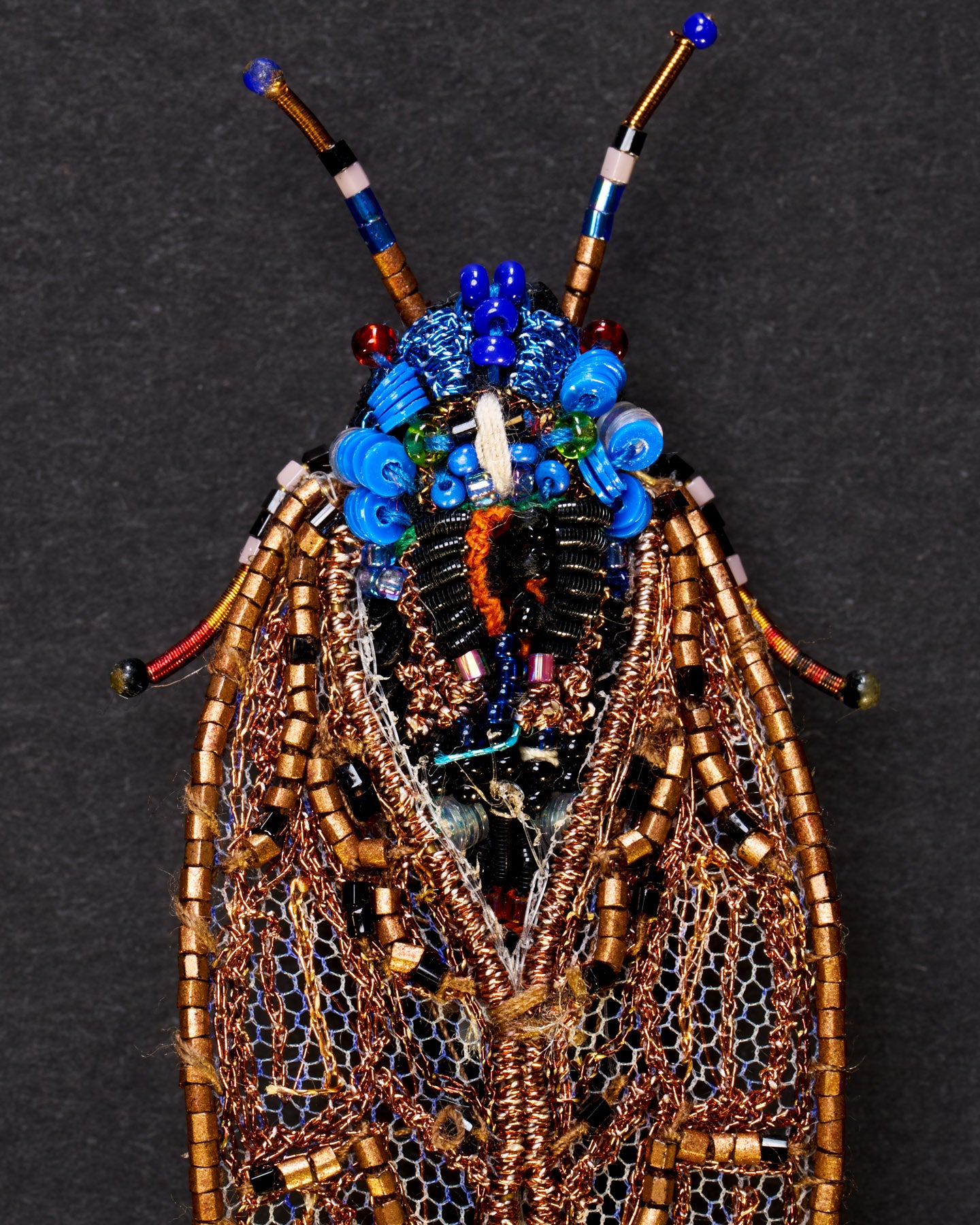 Pharaoh Cicada Beaded Brooch Pin - Trovelore
