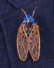 Pharaoh Cicada Beaded Brooch Pin - Trovelore