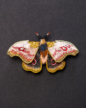 Mopane Emperor Moth Beaded Brooch Pin - Trovelore