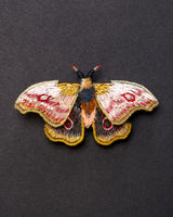 Mopane Emperor Moth Beaded Brooch Pin - Trovelore