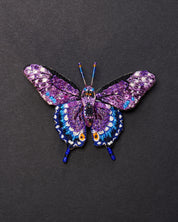 Black Swallowtail Butterfly Beaded Brooch Pin - Trovelore