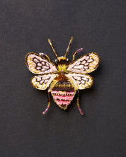 Bombus Bee Beaded Brooch Pin - Trovelore