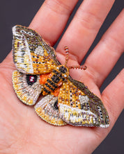 Emperor Moth Beaded Brooch Pin - Trovelore