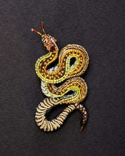 Viper Snake Beaded Brooch Pin - Trovelore