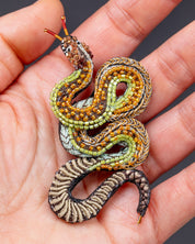 Viper Snake Beaded Brooch Pin - Trovelore