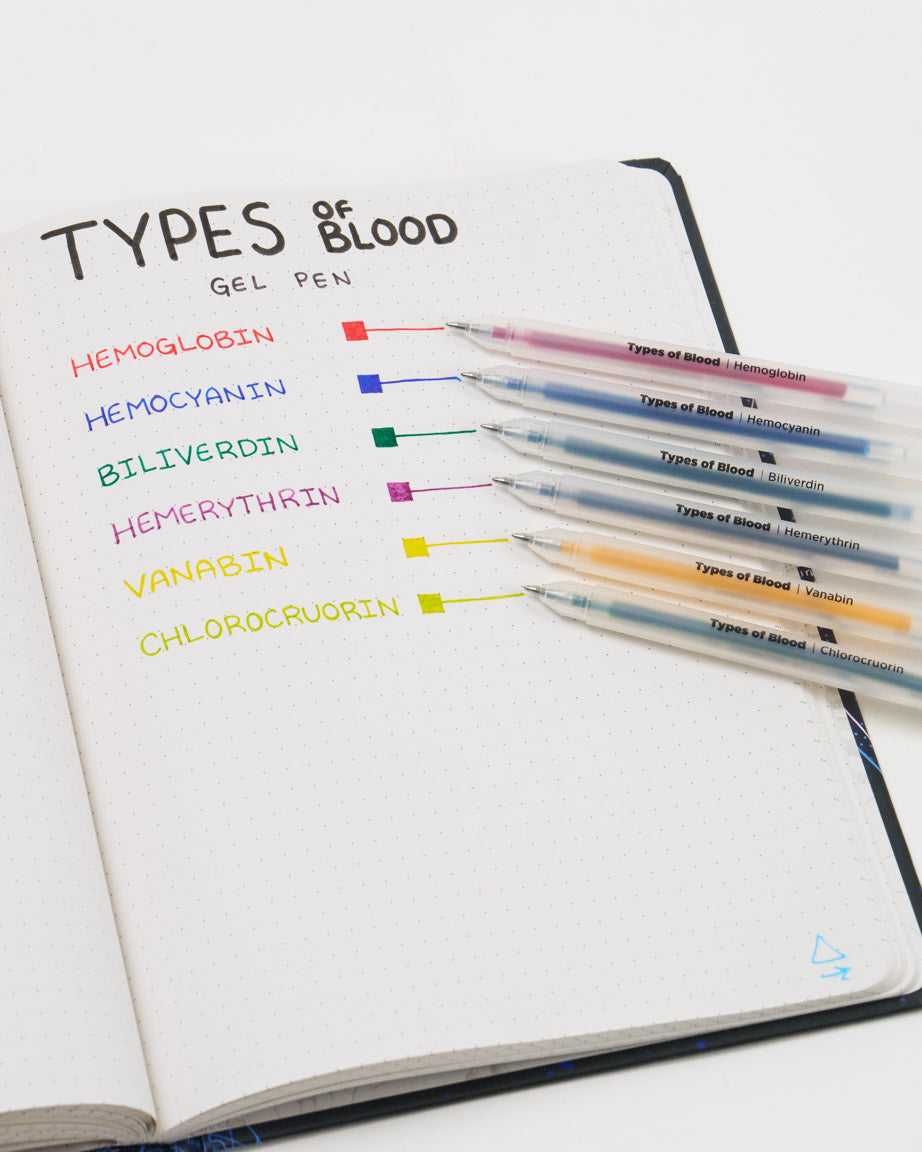 Types of Blood Gel Pens (Pack of 6)
