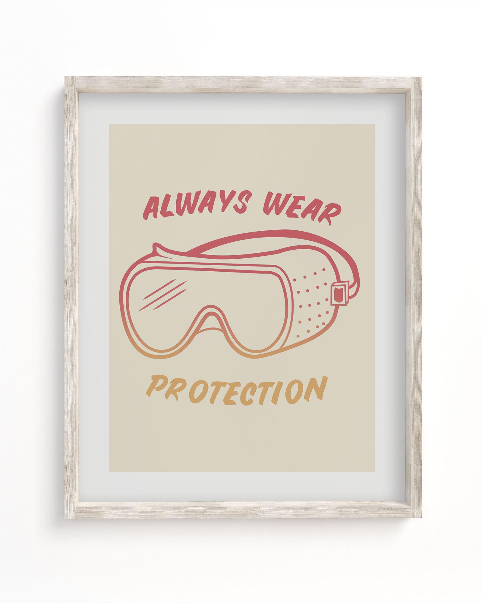 Always wear protection Cognitive Surplus framed art print.