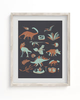 Retro Dinosaurs Museum Print