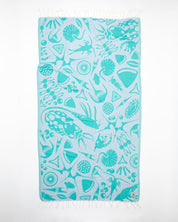 A Go With the Flow: Plankton Turkish Towel by Cognitive Surplus on a white background.