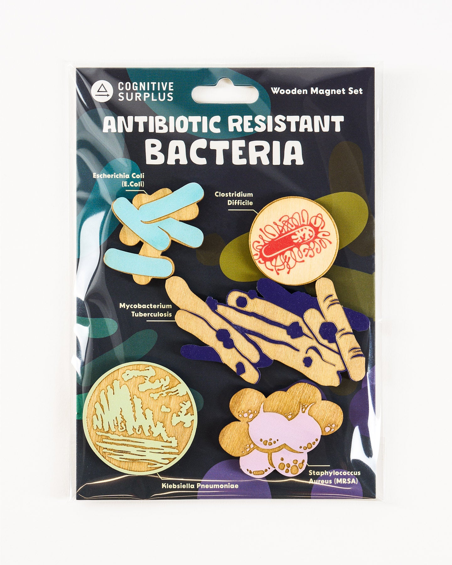 Antibiotic Resistant Bacteria Wooden Magnet Set
