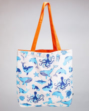 Retro Marine Life Canvas Shoulder Tote Cognitive Surplus