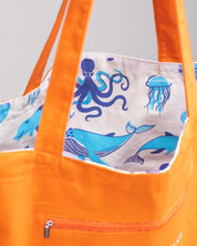 Retro Marine Life Canvas Shoulder Tote Cognitive Surplus