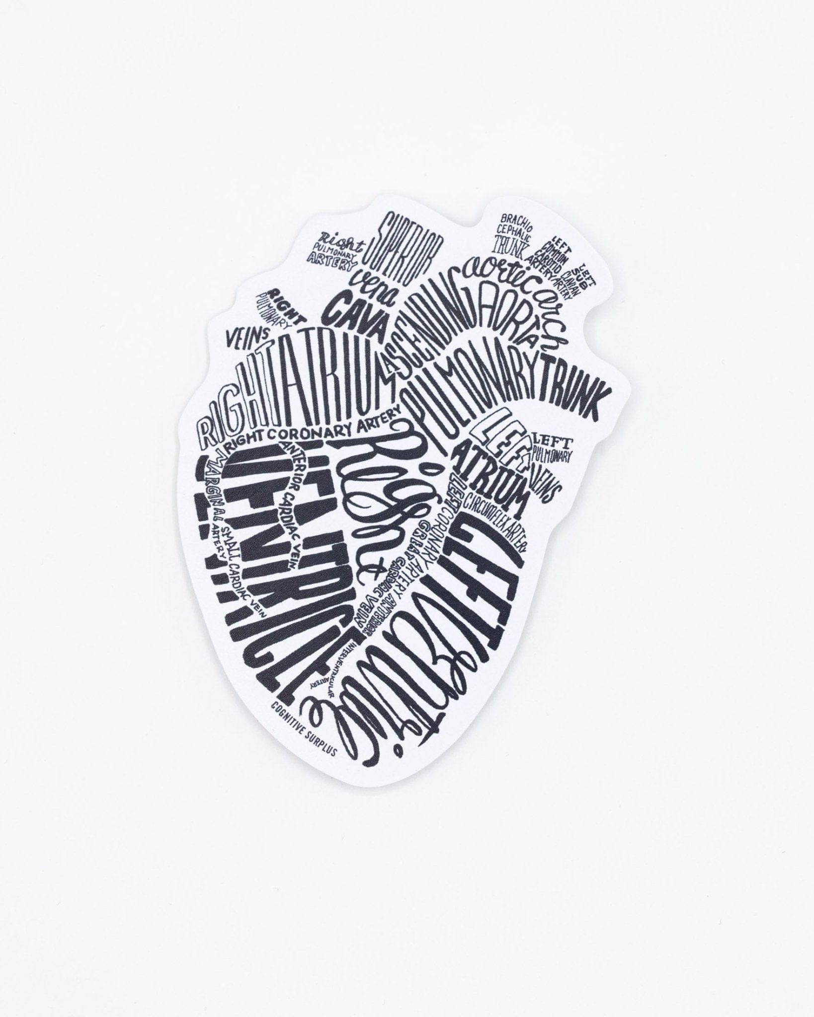 Typographic Heart Sticker Cognitive Surplus