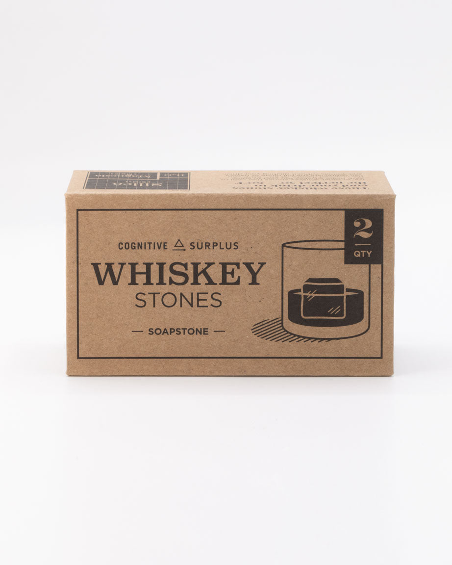 A box of Mega Rocks Soapstone Whiskey Stones by Cognitive Surplus on a white background.